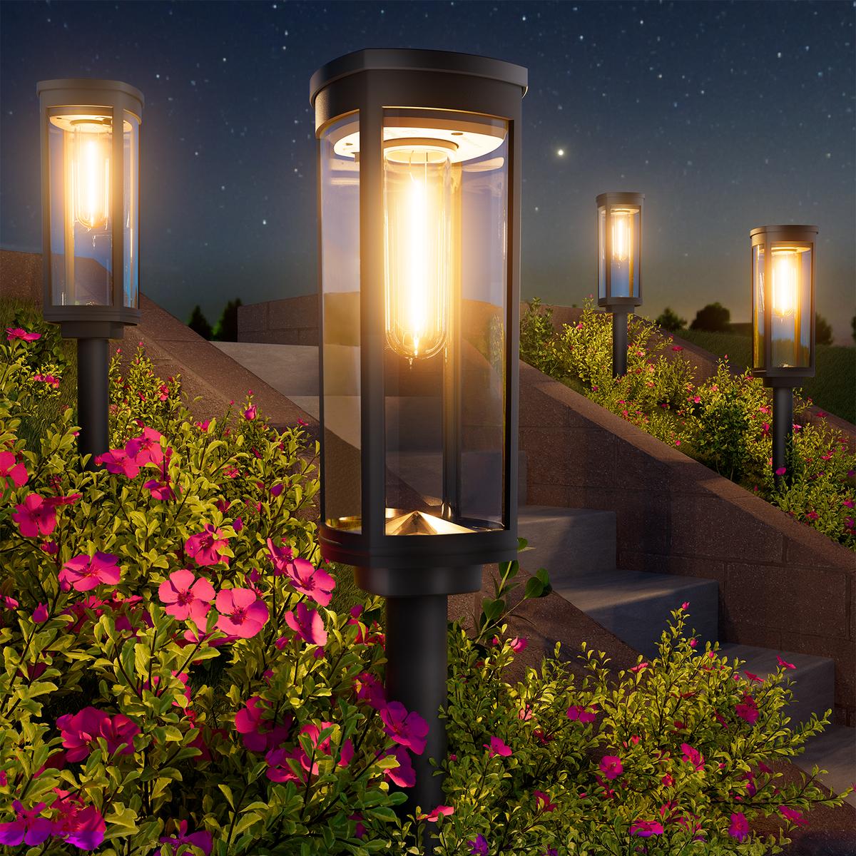 Solar Pathway Lights – Waterproof, Auto On/Off, Rechargeable for Garden & Yard