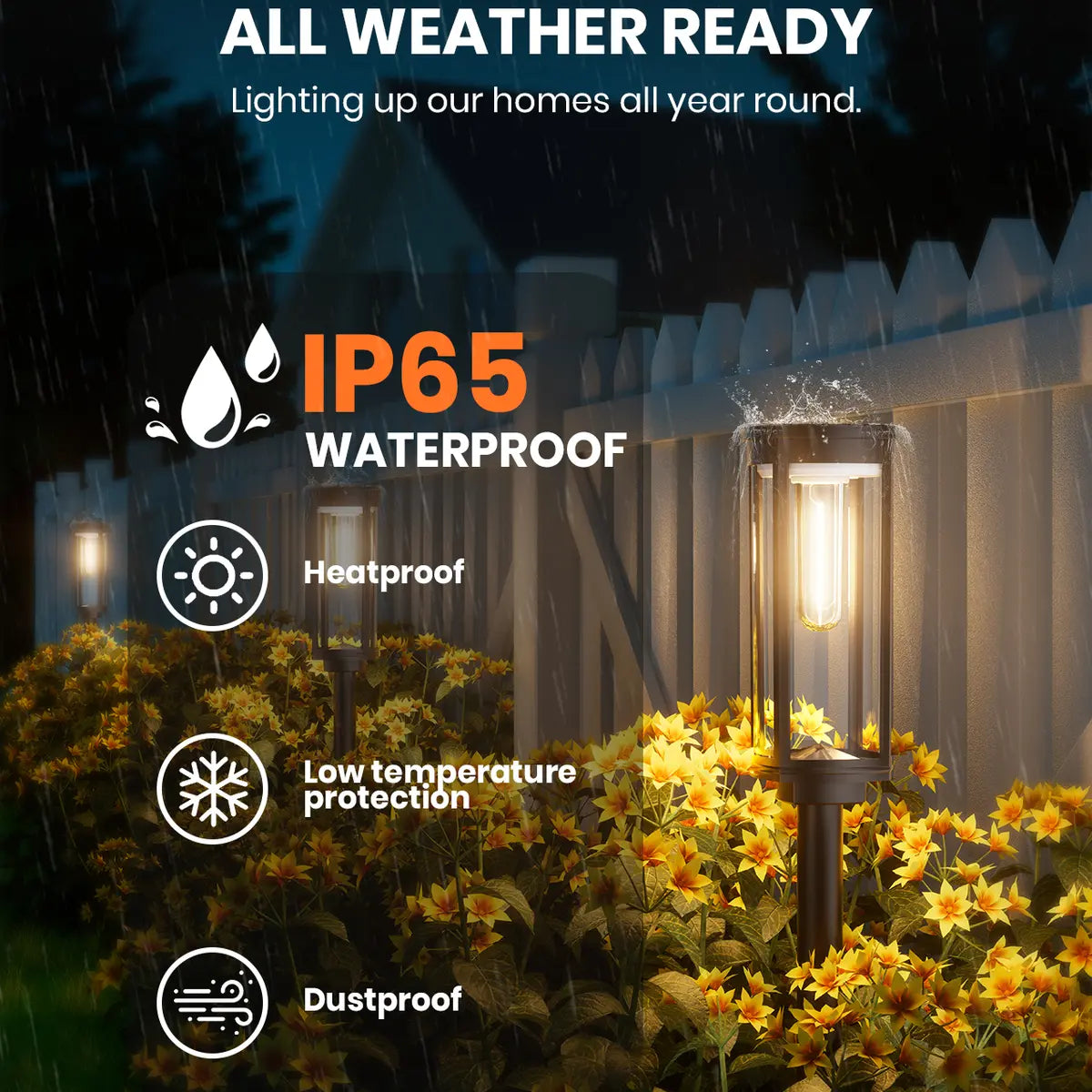 Solar Pathway Lights – Waterproof, Auto On/Off, Rechargeable for Garden & Yard