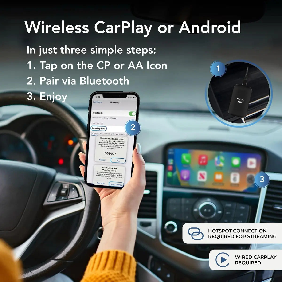 AI Box Lite Neo – Wi-Fi & Bluetooth for CarPlay, Expandable Storage, YouTube & Netflix