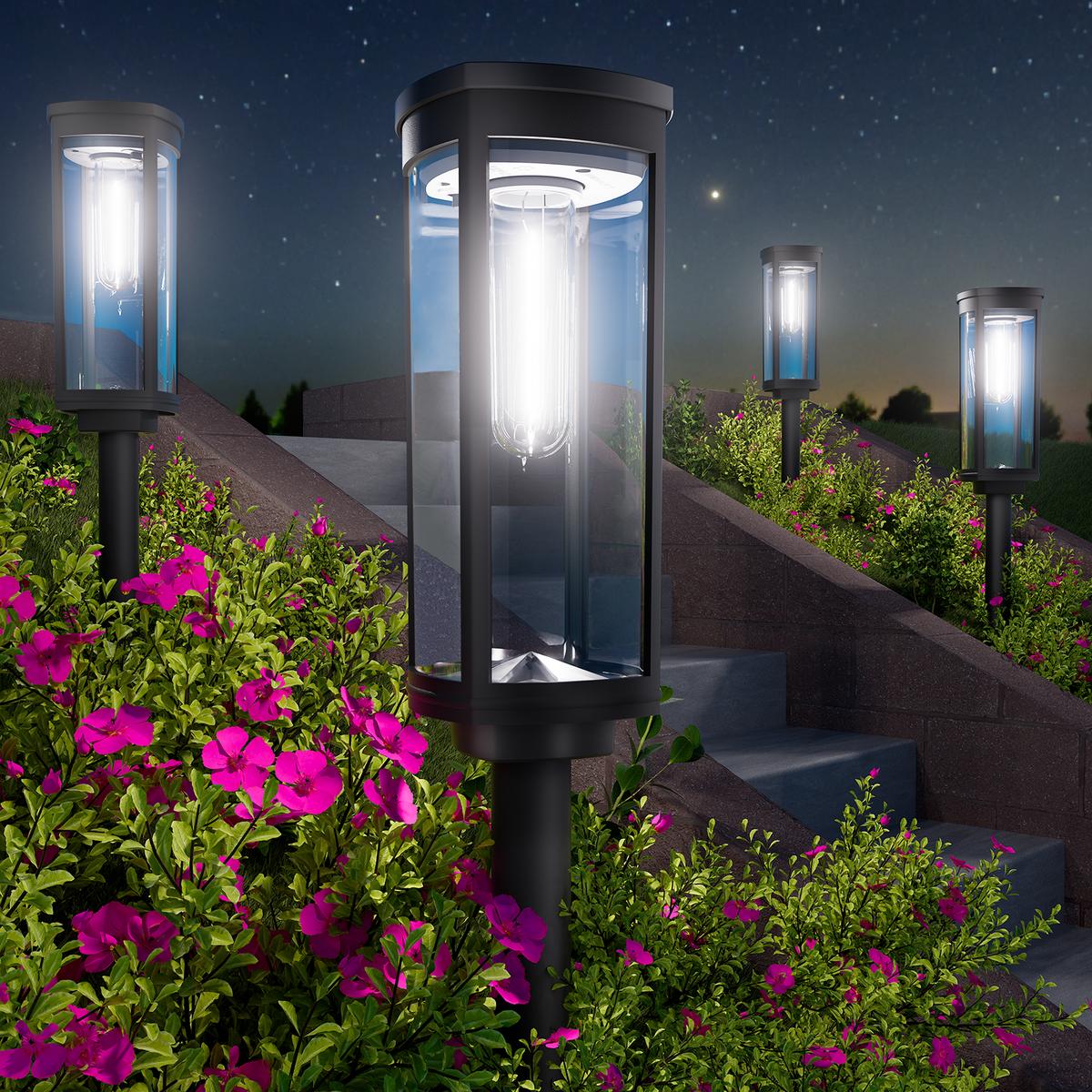 Solar Pathway Lights – Waterproof, Auto On/Off, Rechargeable for Garden & Yard
